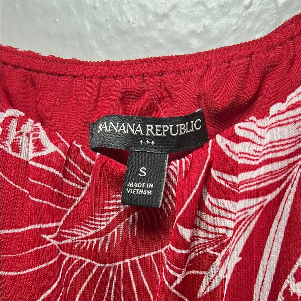 Banana Republic Red Puff Sleeve Midi Dress Small Size - Picture 2 of 7